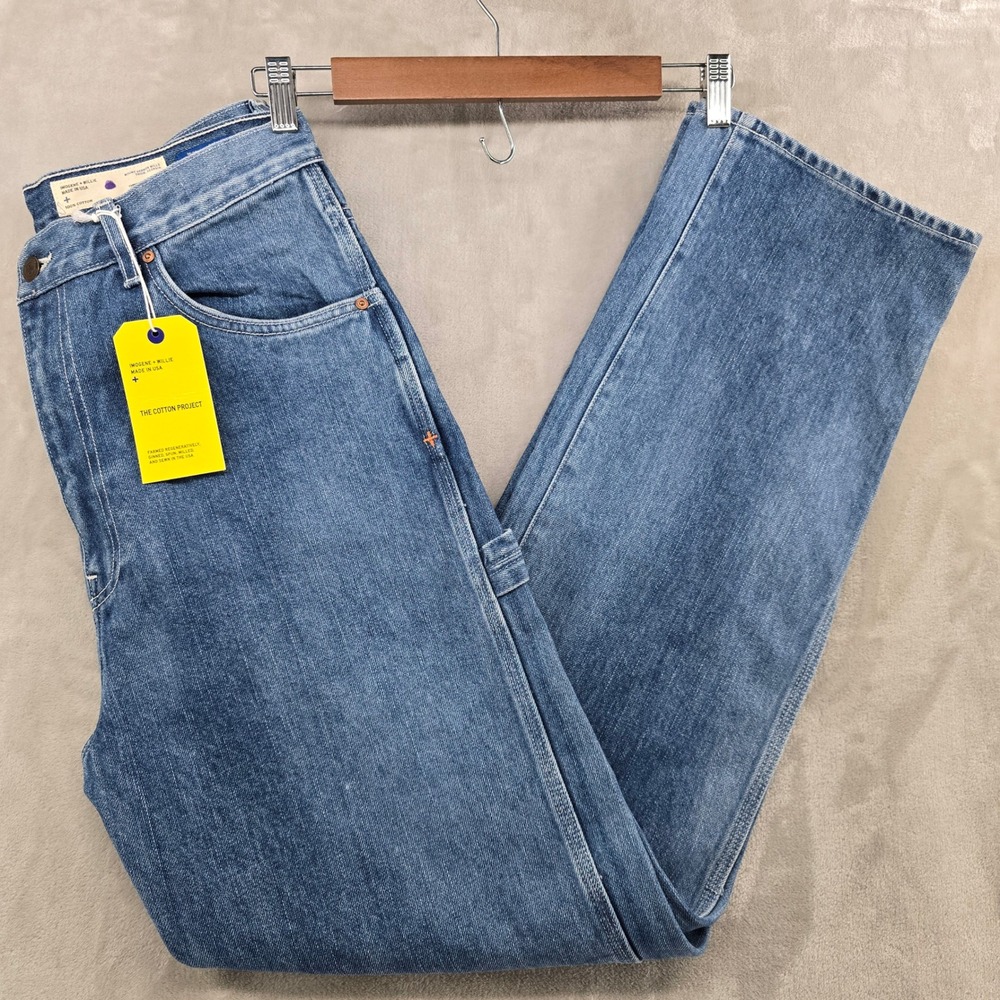 Imogene + Willie Women 29 Augusta Carpenter Jeans Blue Natural Indigo High Rise
